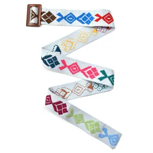 Belt with Wooden Buckle 43" | Light Blue