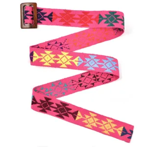 Belt with Wooden Buckle 43" | Pink