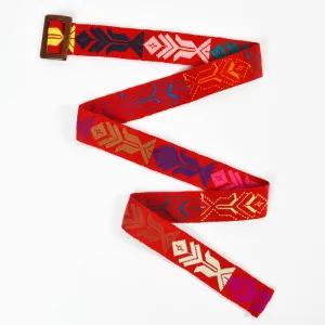 Belt with Wooden Buckle 47" | Red