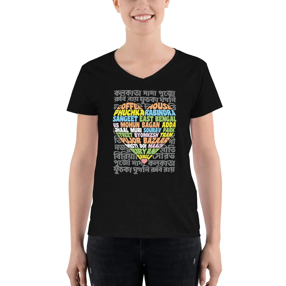 Bengali Lightweight V-Neck T-Shirt - Bangla Love