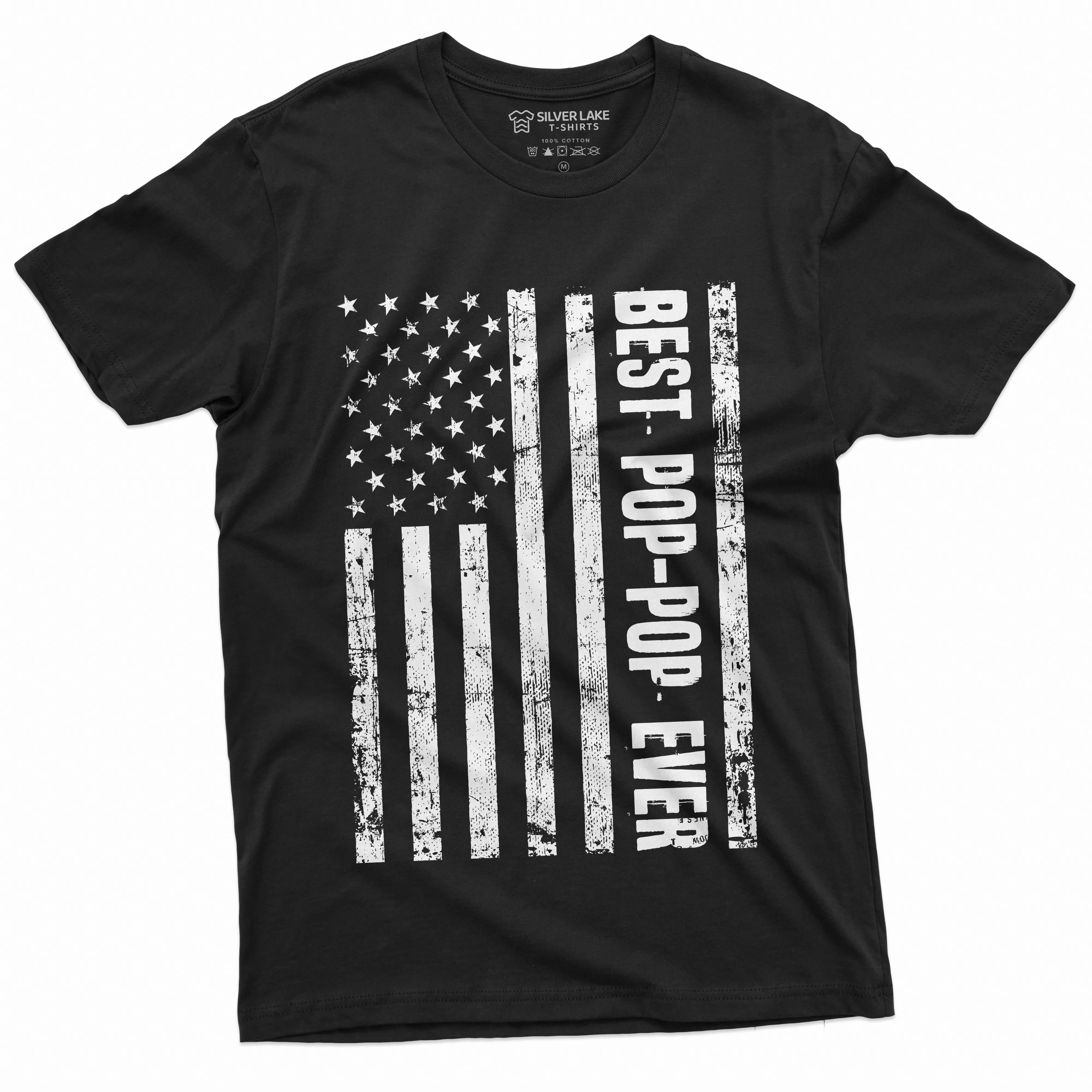 Best Pop-Pop ever Mens t-shirt Pop Grandpa Fathers day Veterans Day Papa Tee shirt Birthday USA American Flag Patriotic Shirt