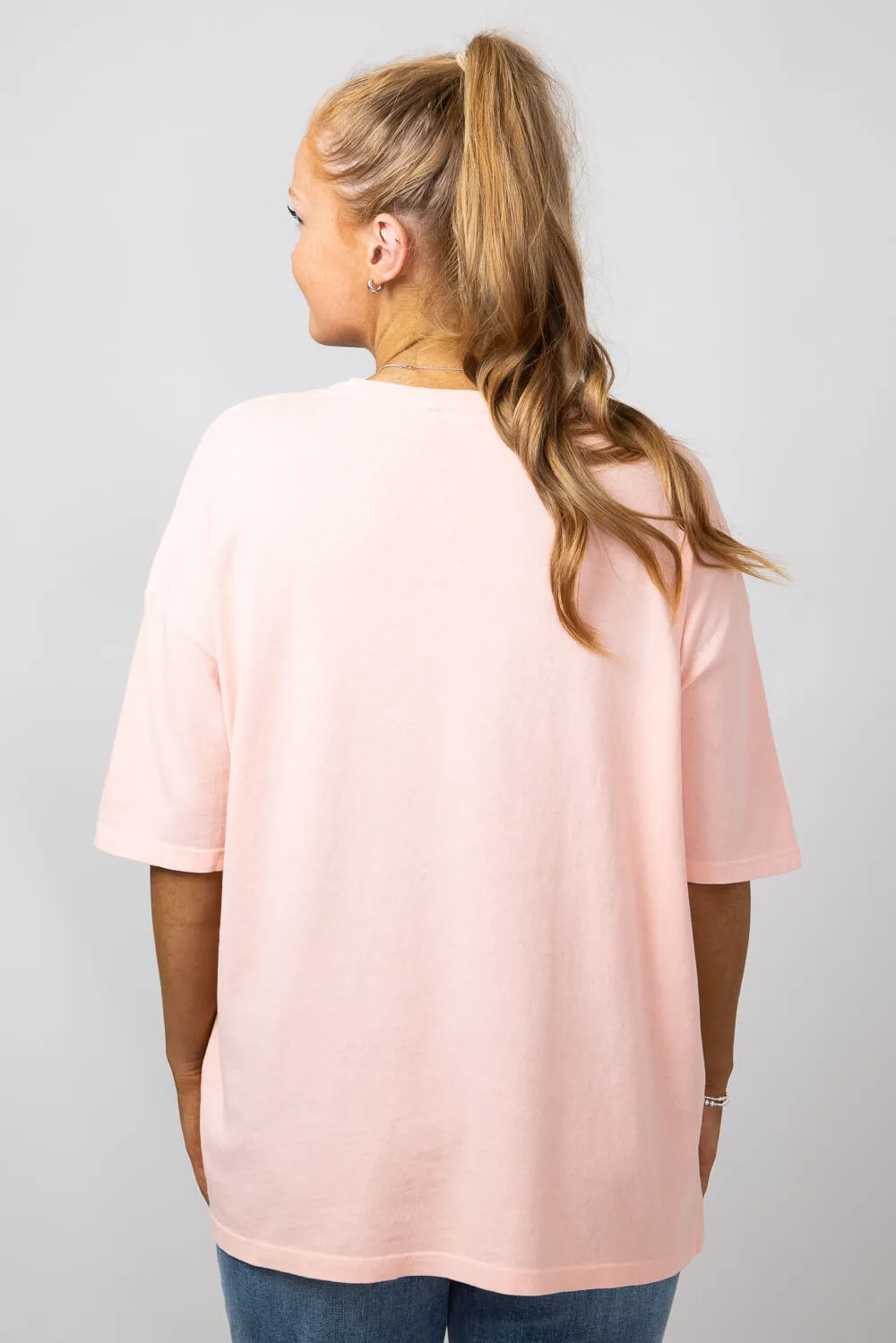 Billabong Peace and Love Oversized Graphic T-Shirt for Women in Peachy  | 24B353429-MEH0