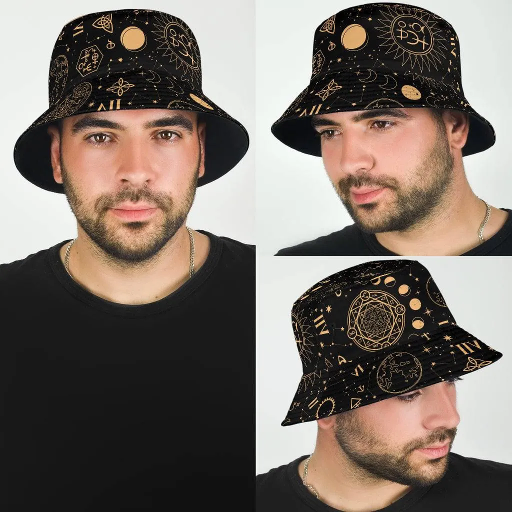 Black And Sand Celestial Unisex Bucket Hat
