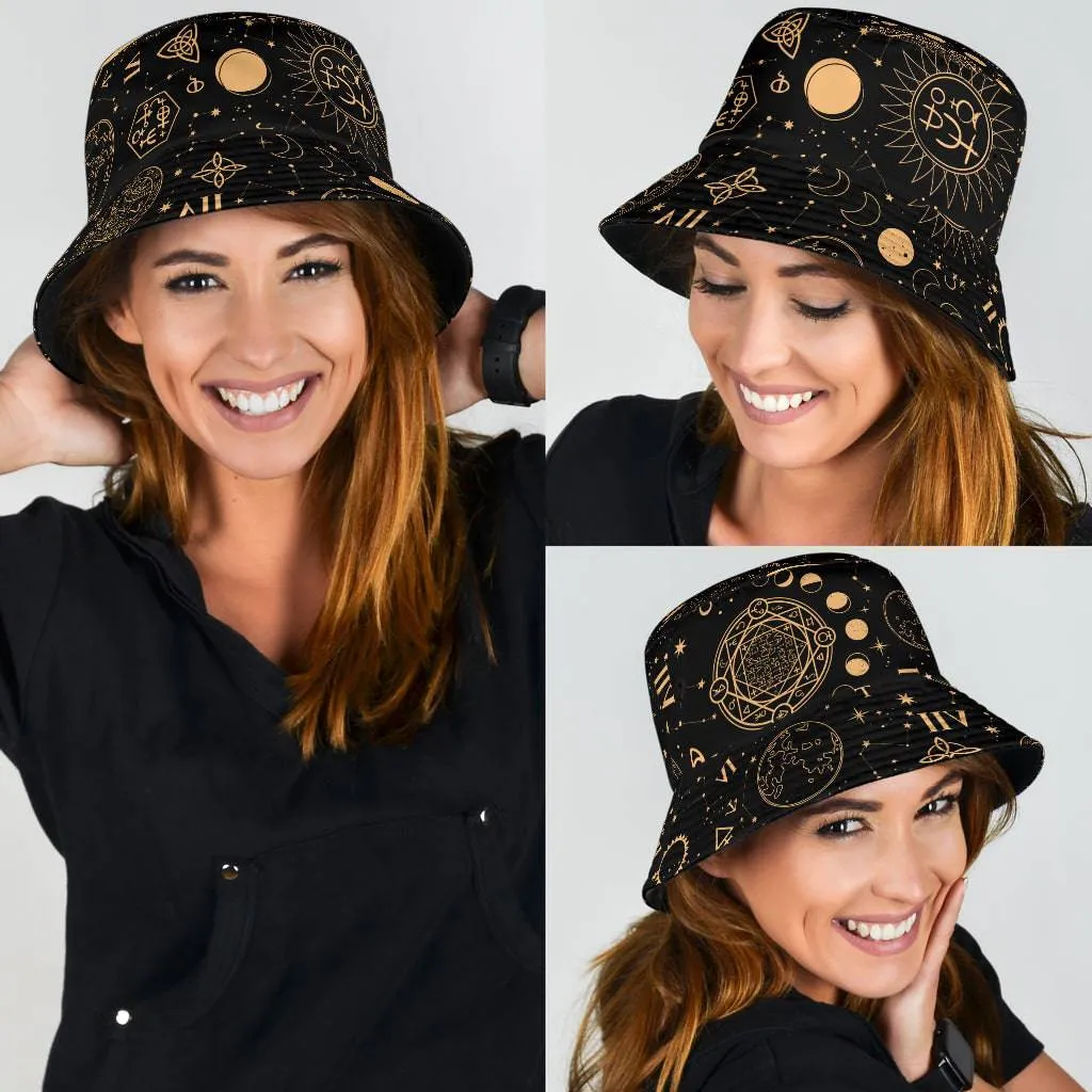 Black And Sand Celestial Unisex Bucket Hat