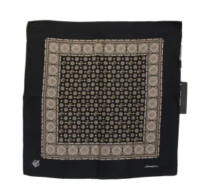 Black Brown Silk SICILIAN WESTERN Scarf