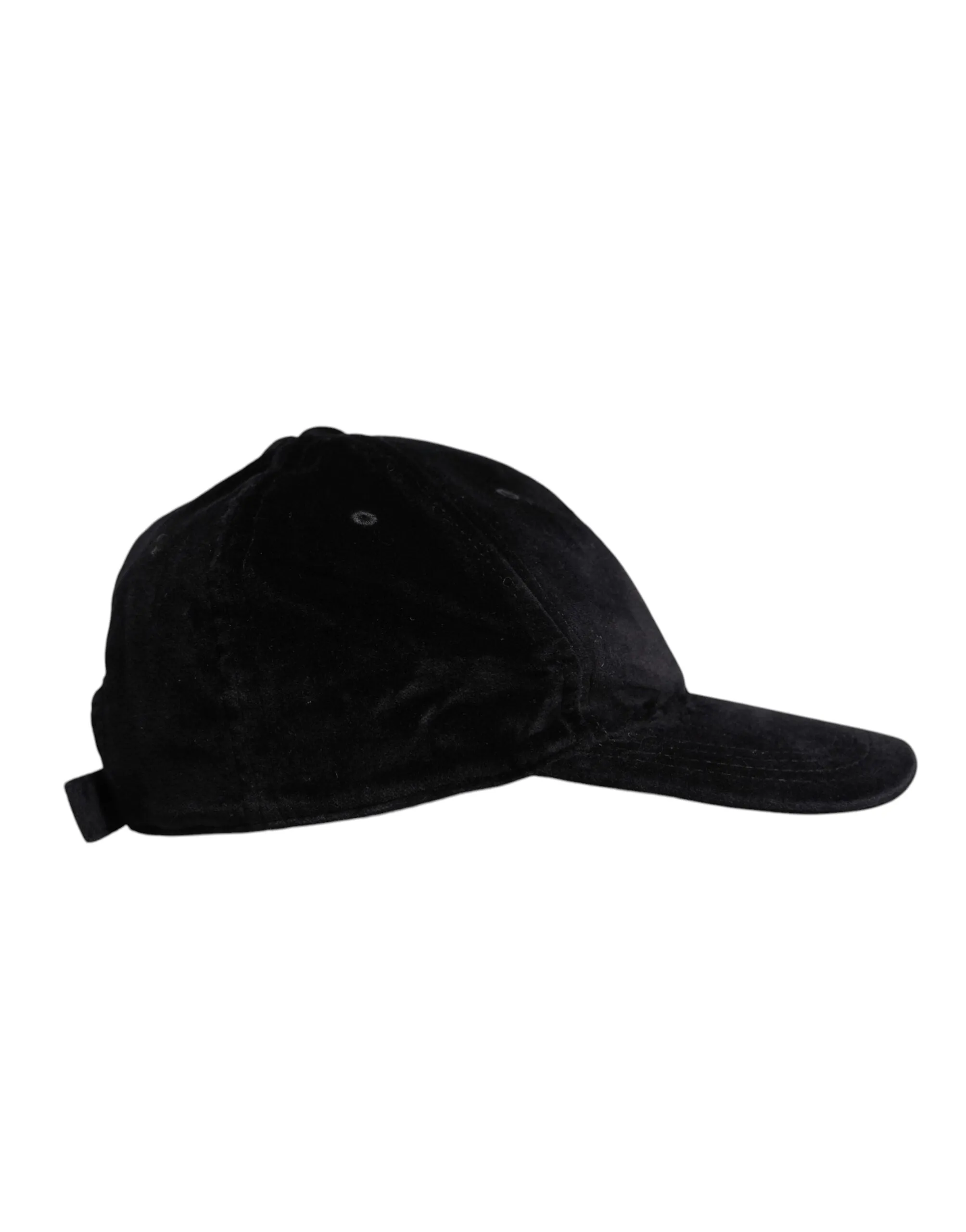 Black Cotton 6 Panels Baseball Cap