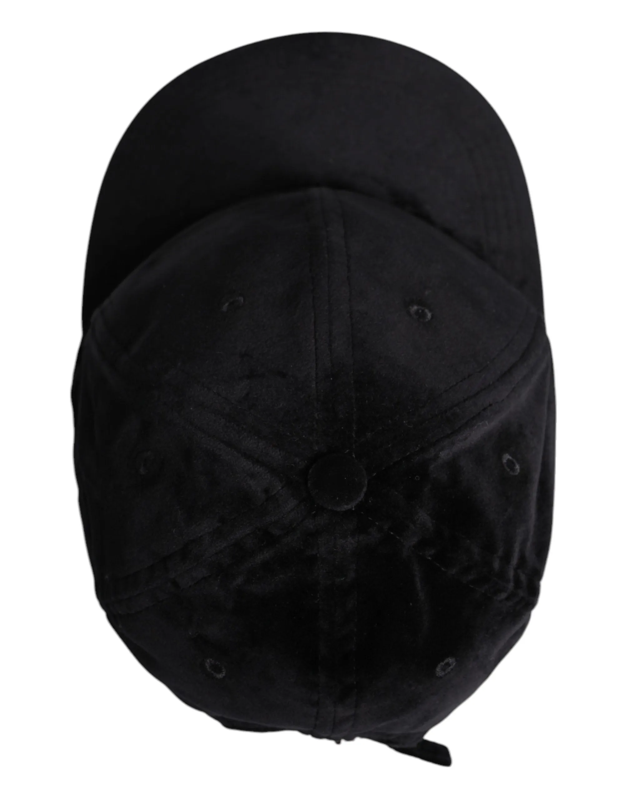 Black Cotton 6 Panels Baseball Cap