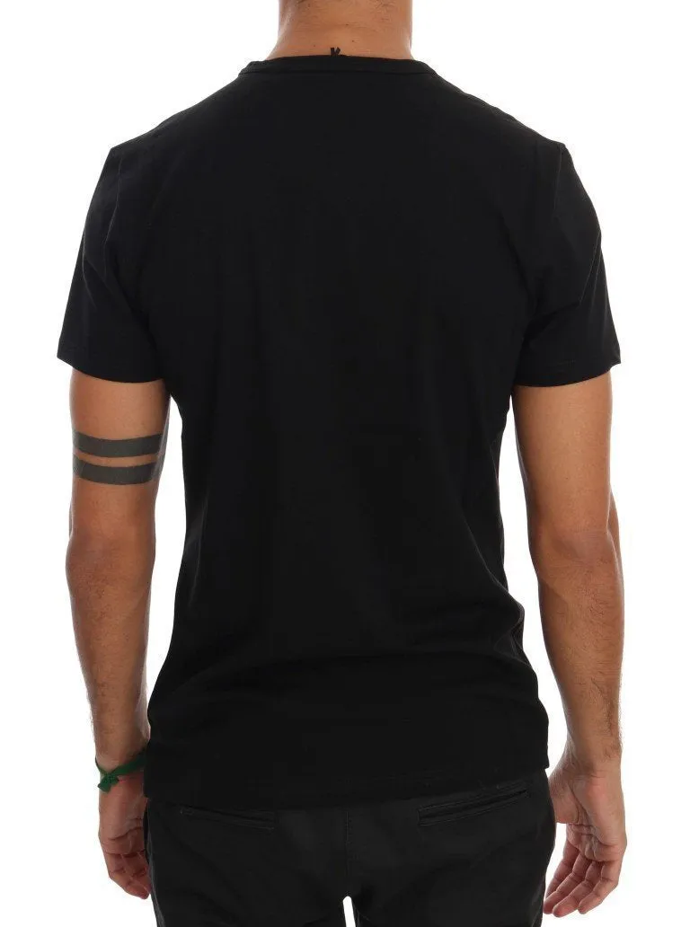 Black Cotton Crewneck T-Shirt