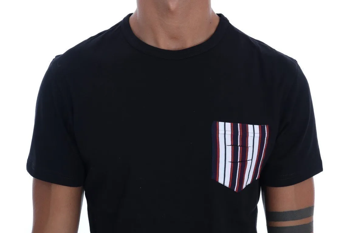 Black Cotton Crewneck T-Shirt