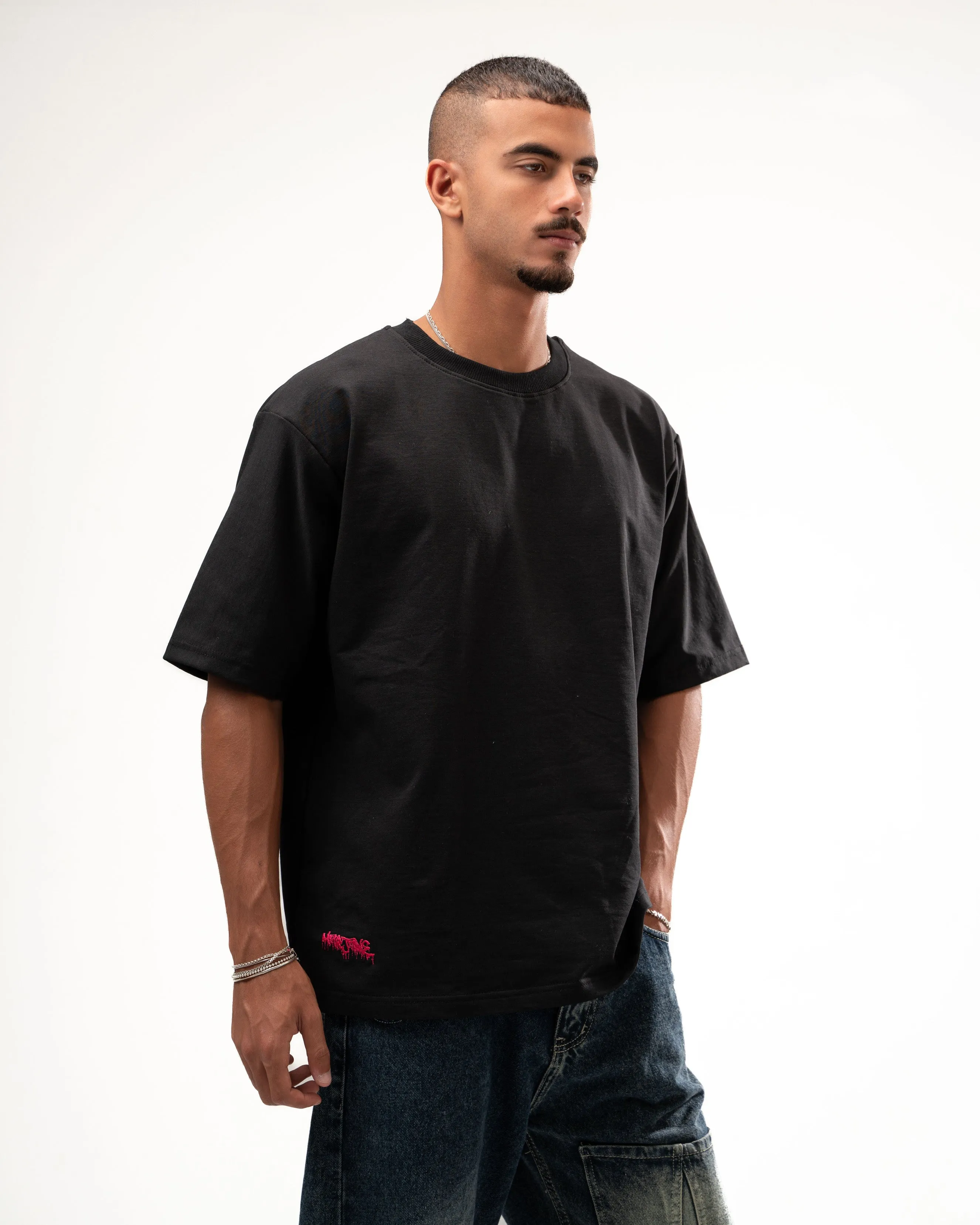 BLACK DRIPPY BASIC TEE