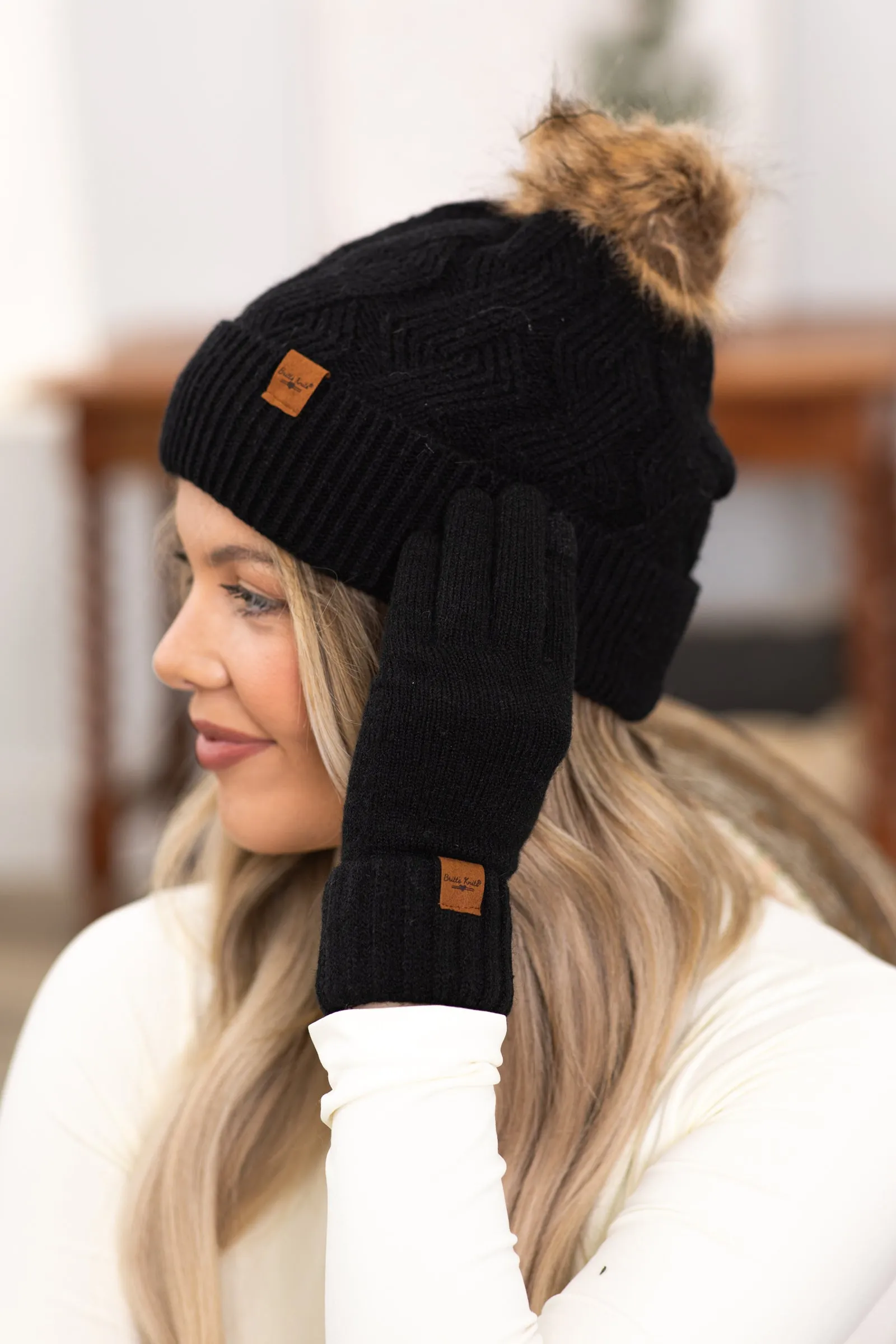 Black Gloves With Tech Fingertips