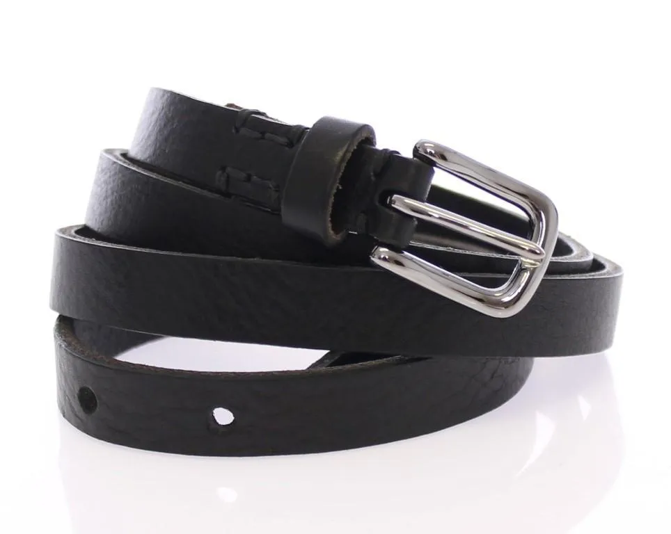 Black Leather Logo Belt