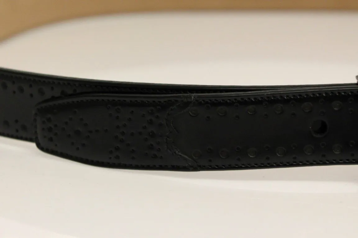 Black Leather Logo Belt