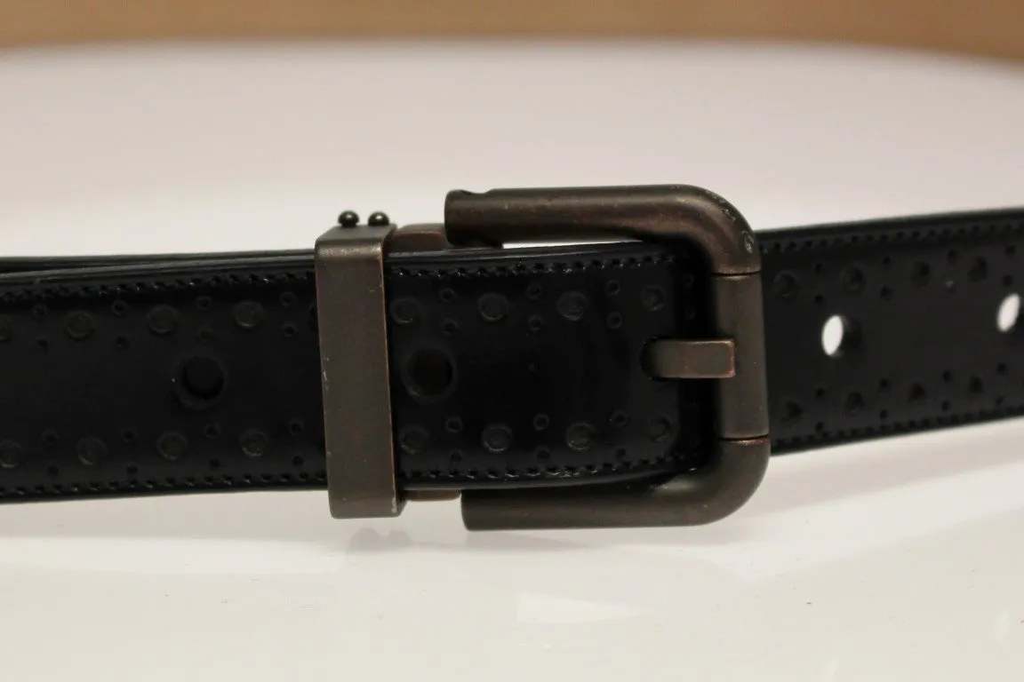 Black Leather Logo Belt