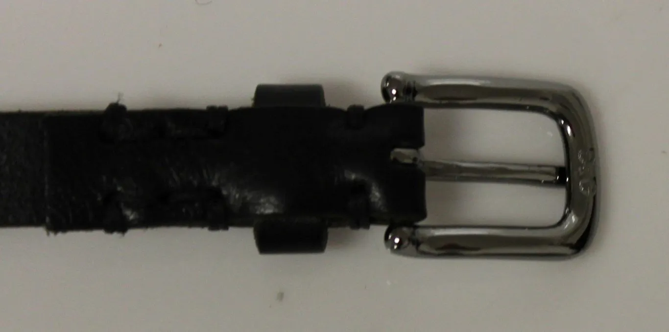 Black Leather Logo Belt