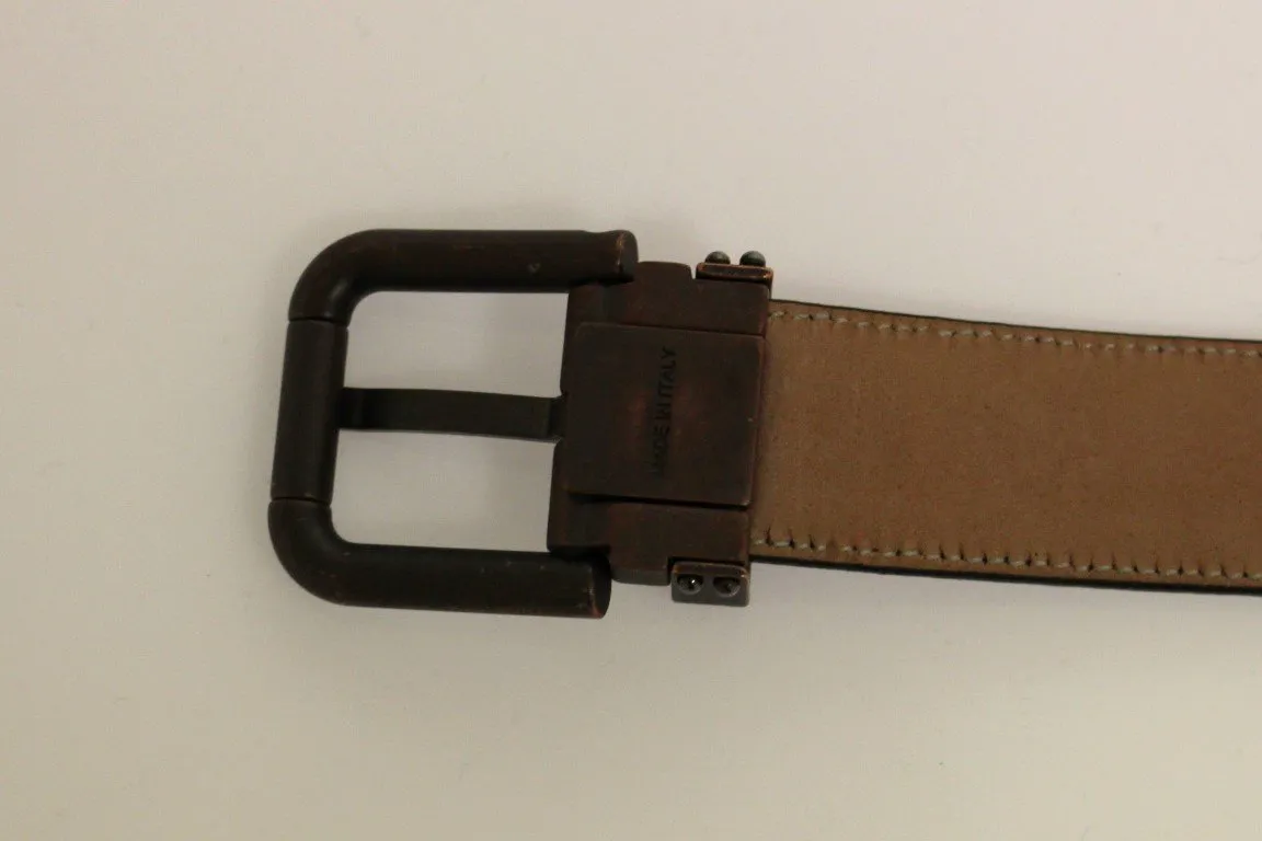 Black Leather Logo Belt