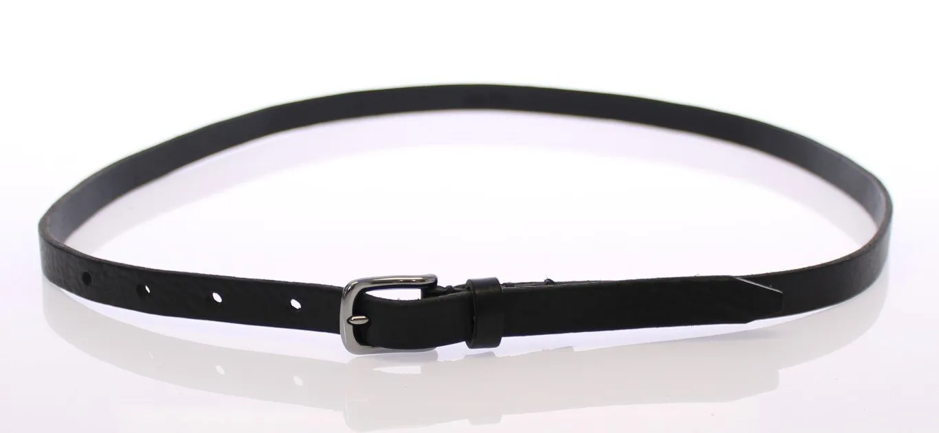 Black Leather Logo Belt