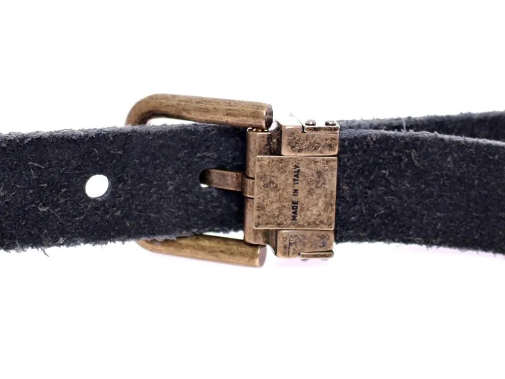 Black Leather Logo Belt