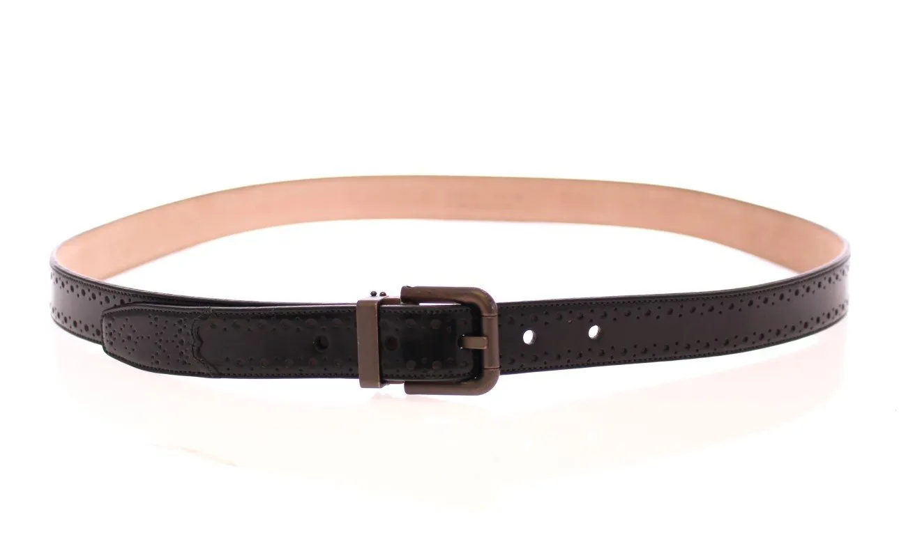 Black Leather Logo Belt