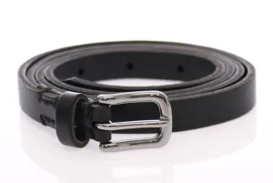 Black Leather Logo Belt