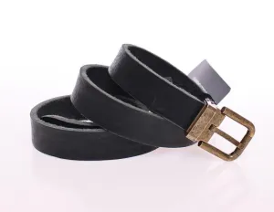 Black Leather Logo Belt