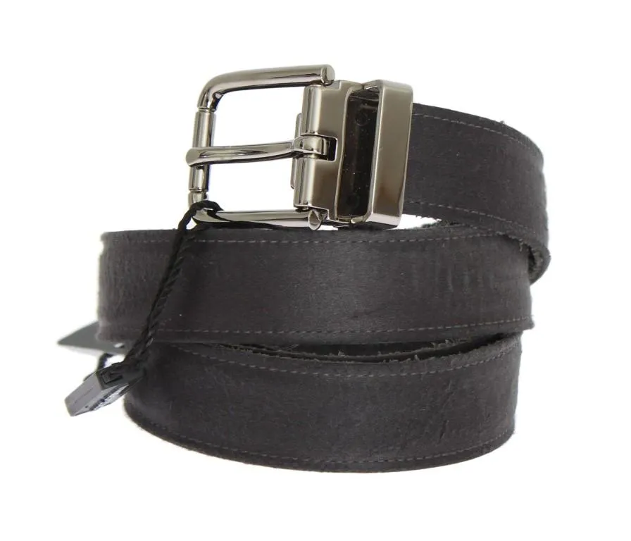 Black Leather Silver Buckle Belt