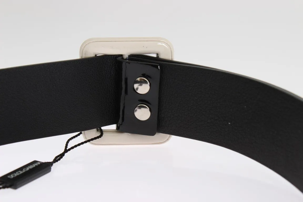 Black Leather Wide Belt