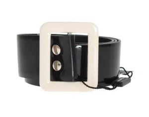 Black Leather Wide Belt