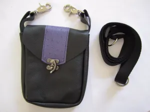 Black Pouch with Purple Stripe