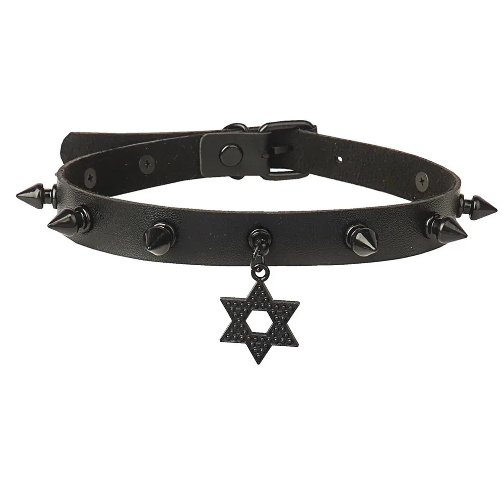 Black Punk Harajuku Rivet Spike Choker