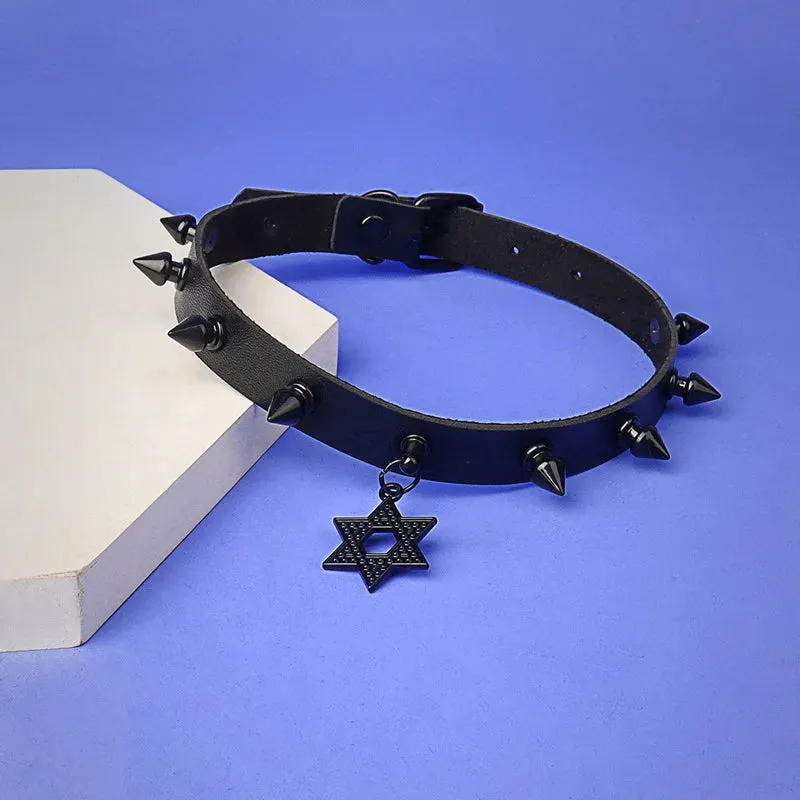Black Punk Harajuku Rivet Spike Choker