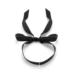 Black Velvet Pearl & Diamond Choker Necklace