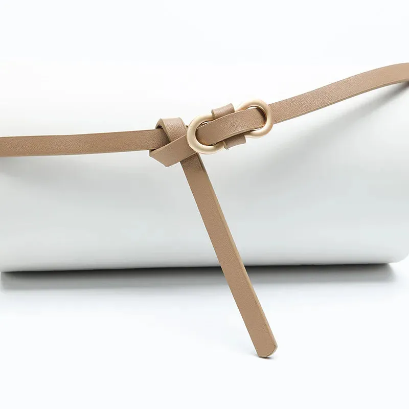 Black White Adjustable PU Leather Women Thin Belts Dress Coat Pant Skinny Ladies Waistband Strap Gold Buckle Female Waist belt