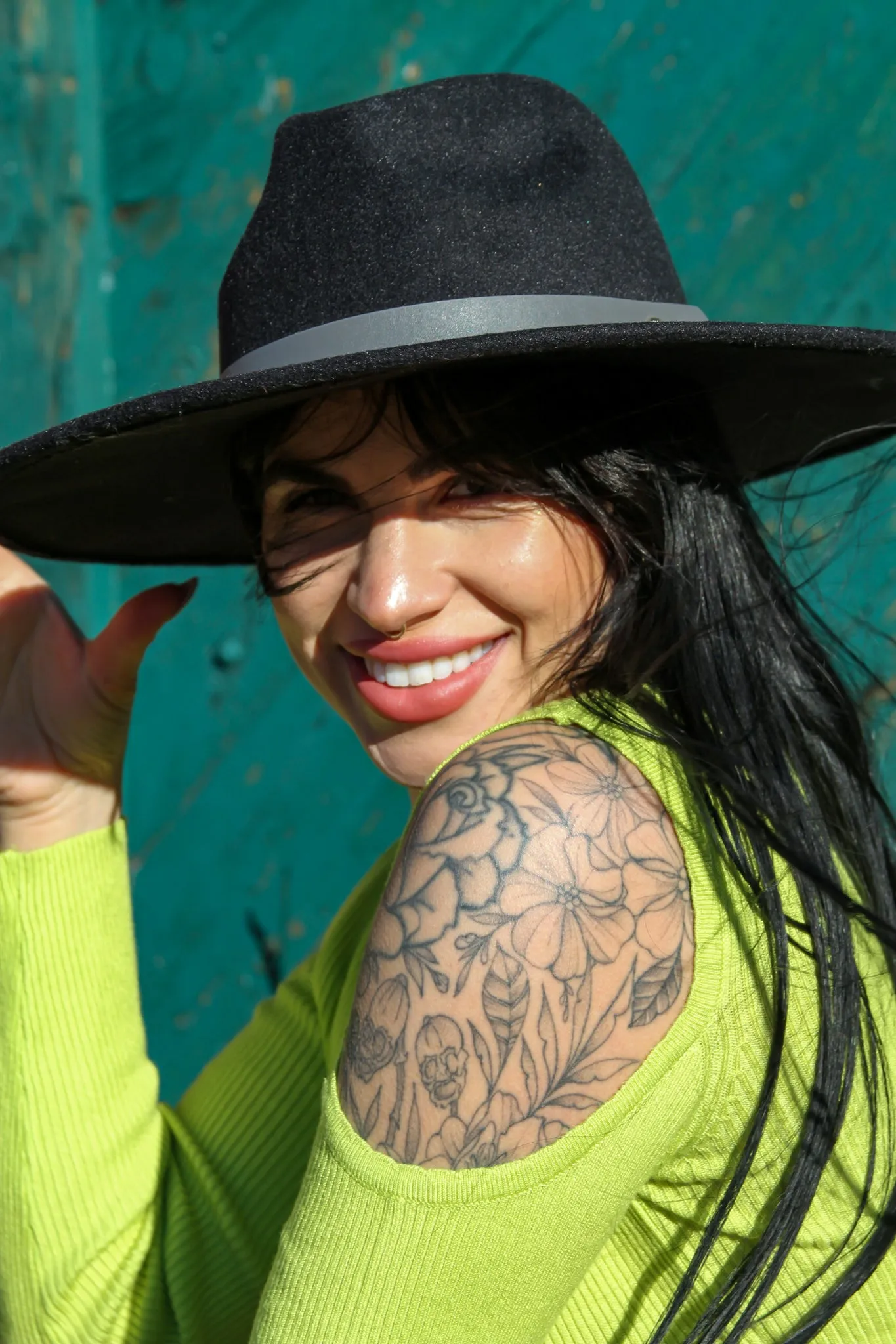 Black Wide Brim Fedora