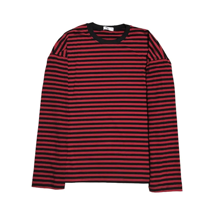 BLACK/RED STRIPED LONG SLEEVE T-SHIRT UB2693