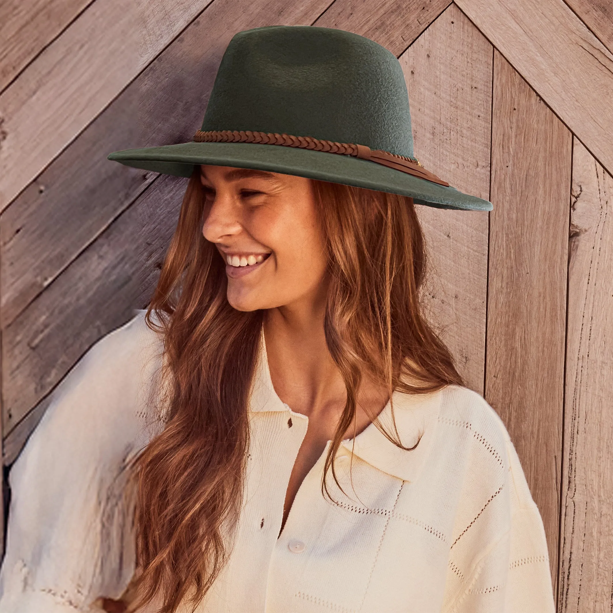 Blake Felt Fedora Hat - Khaki