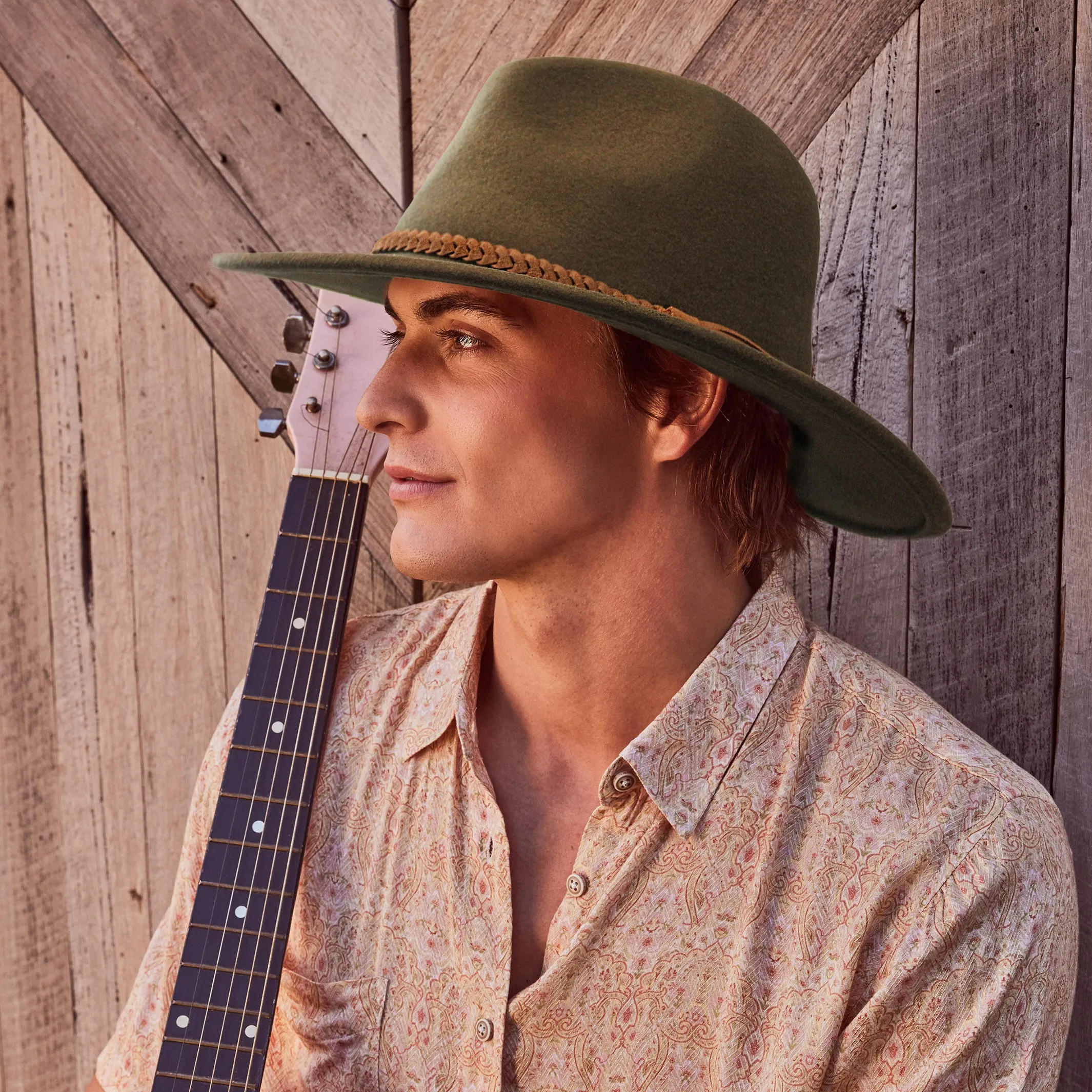 Blake Felt Fedora Hat - Khaki