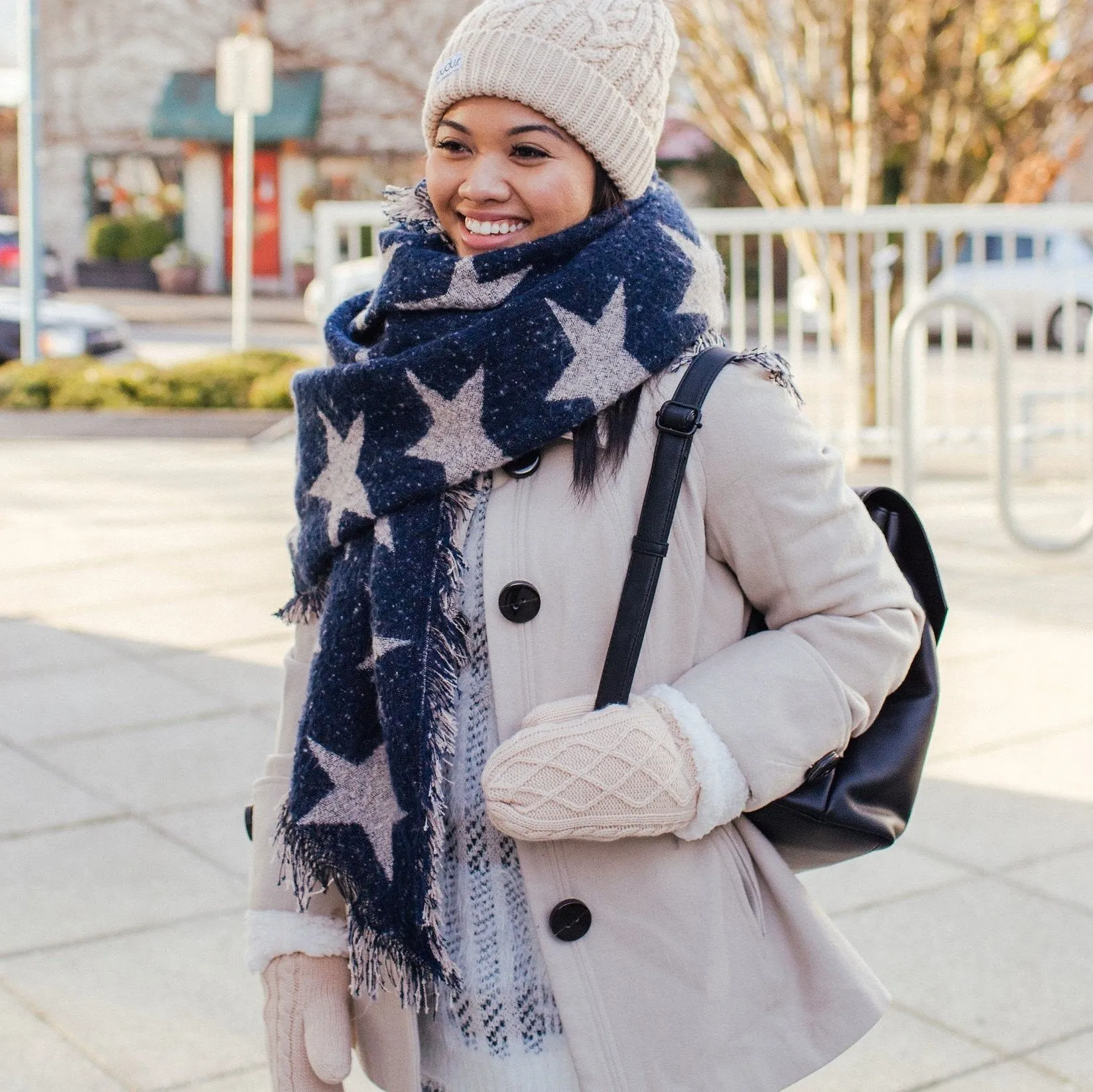 Blanket Scarf Stars | Navy