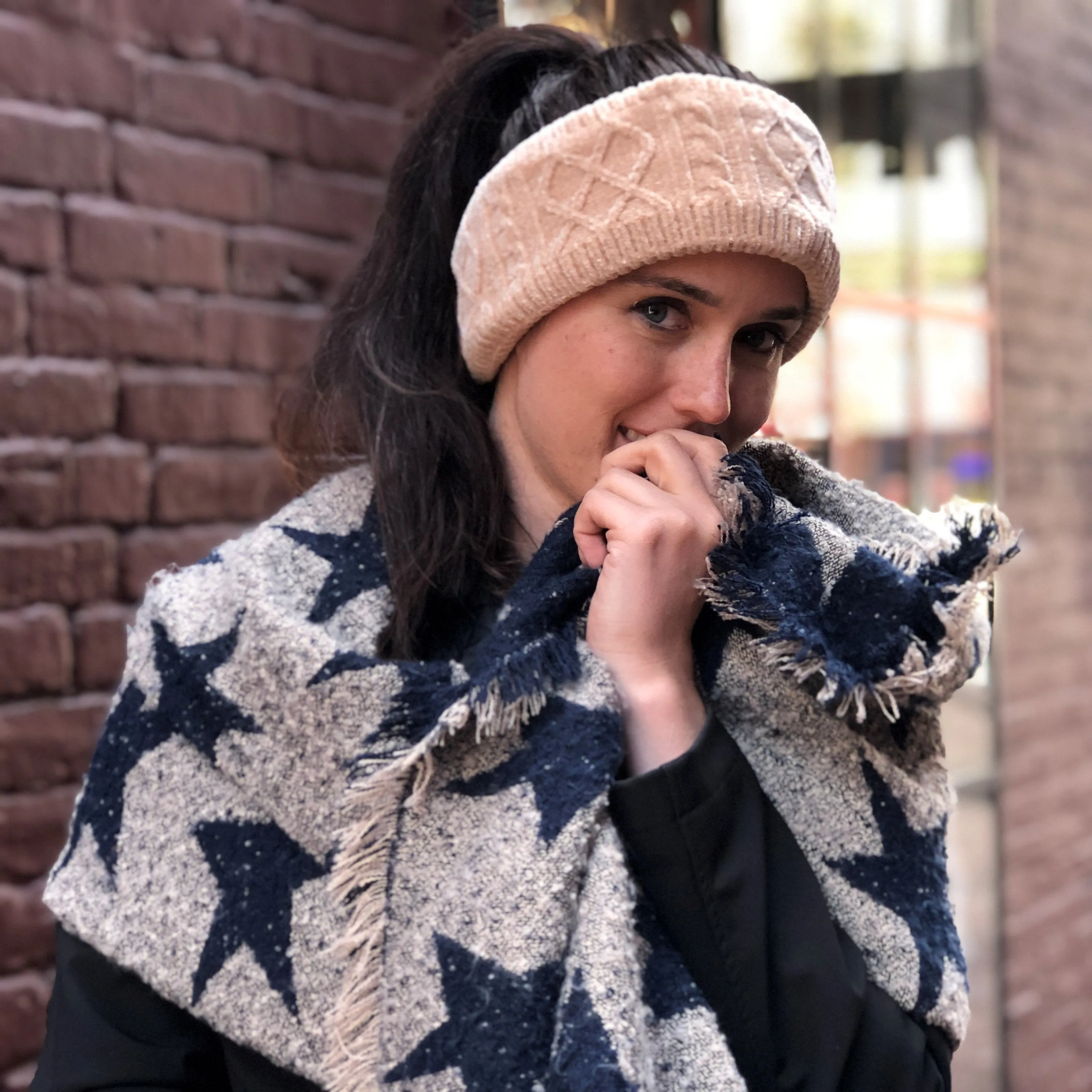 Blanket Scarf Stars | Navy