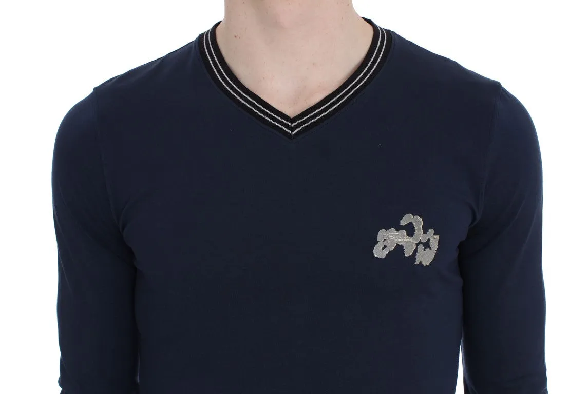 Blue Cotton Stretch T-Shirt