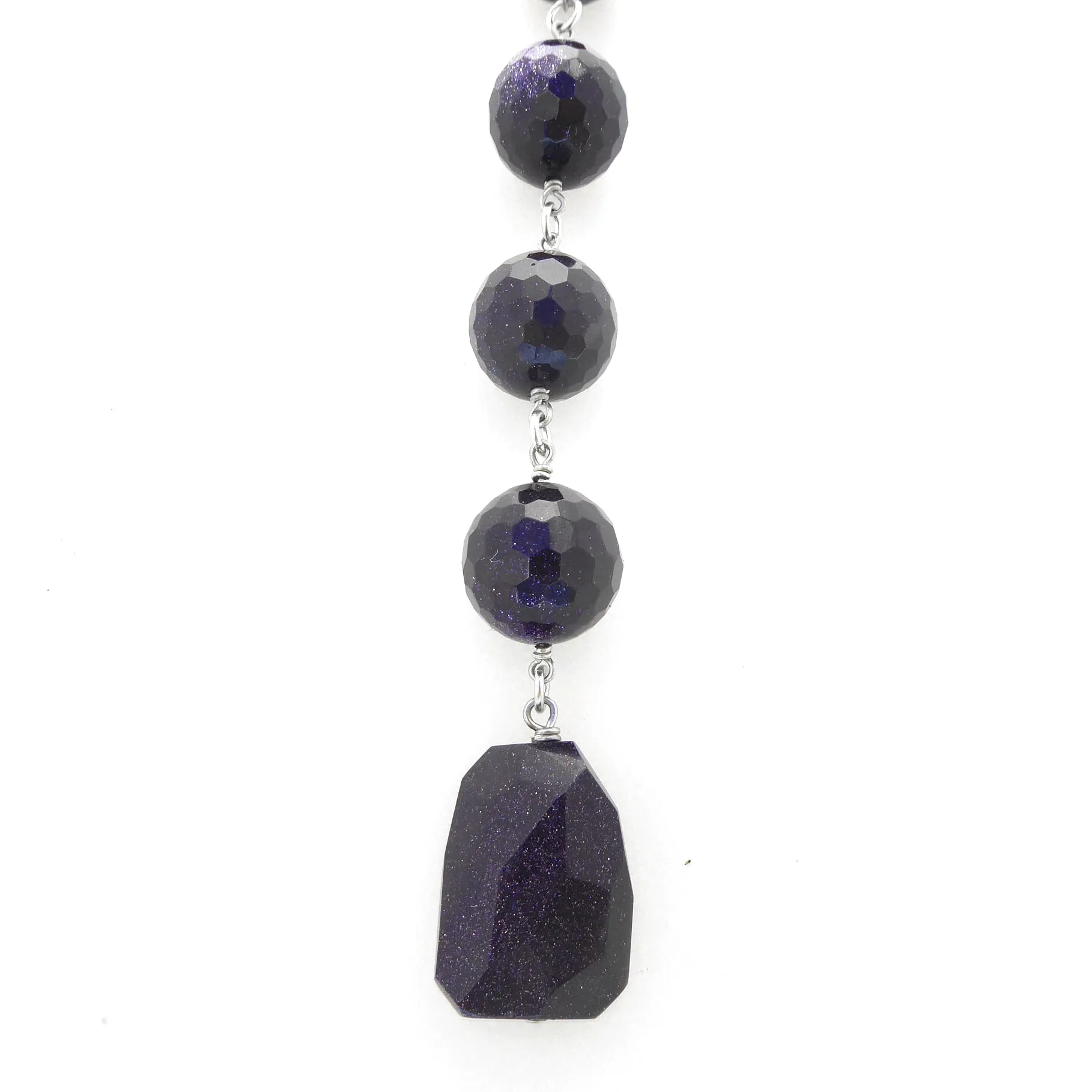 Blue goldstone necklace