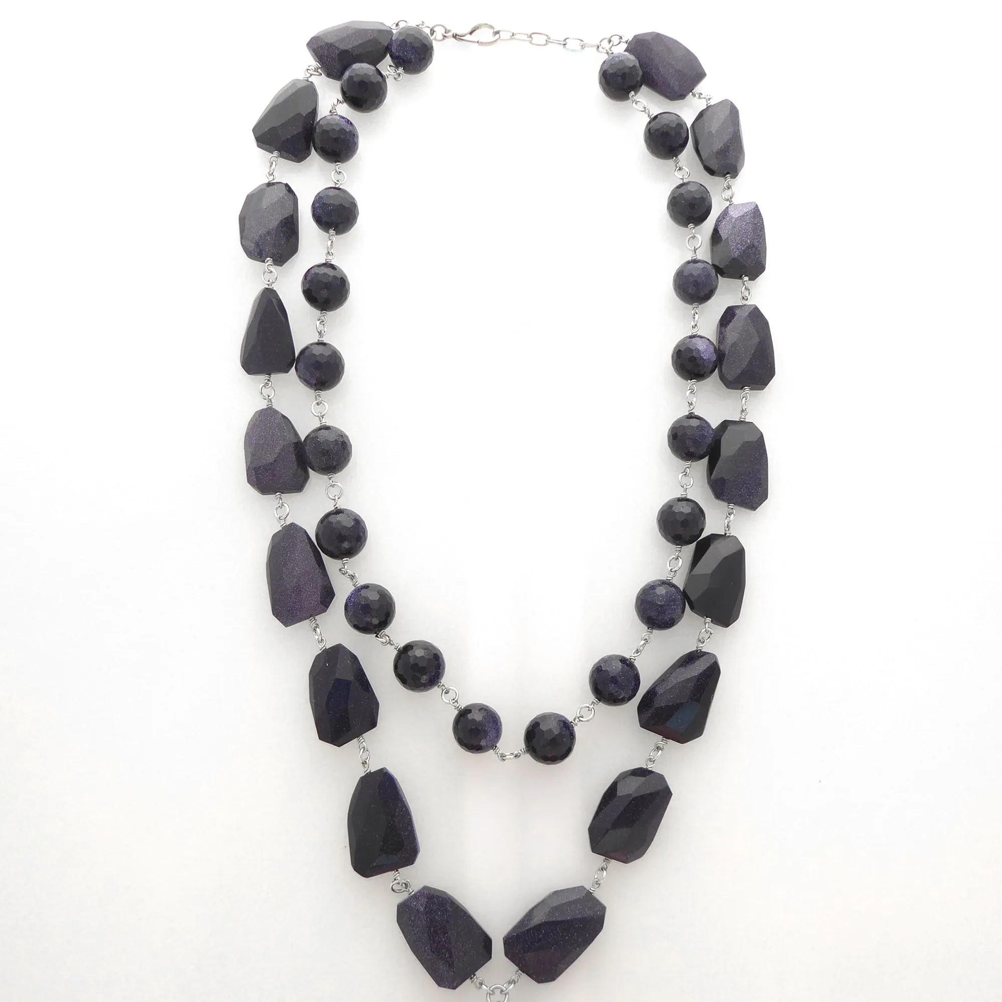 Blue goldstone necklace