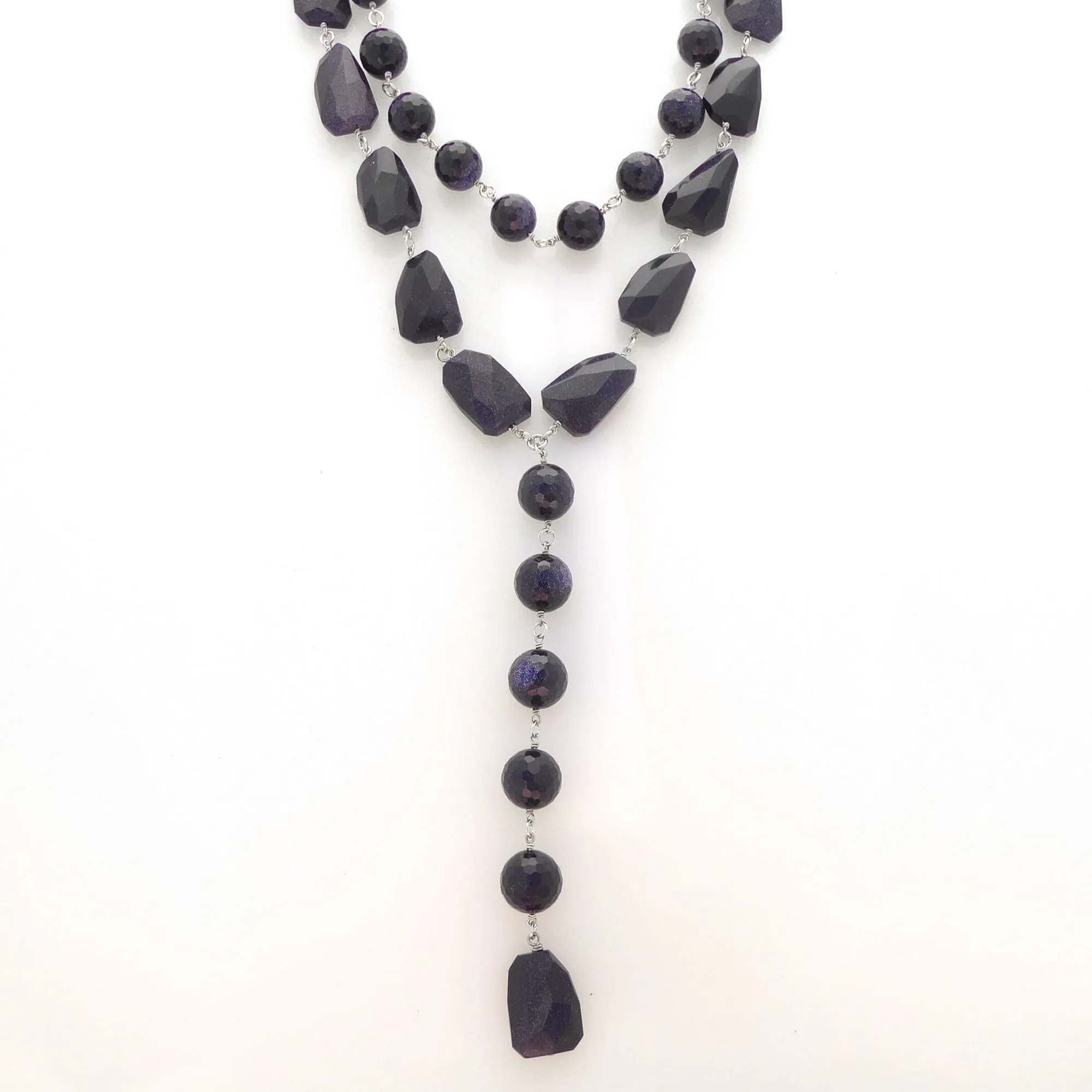Blue goldstone necklace