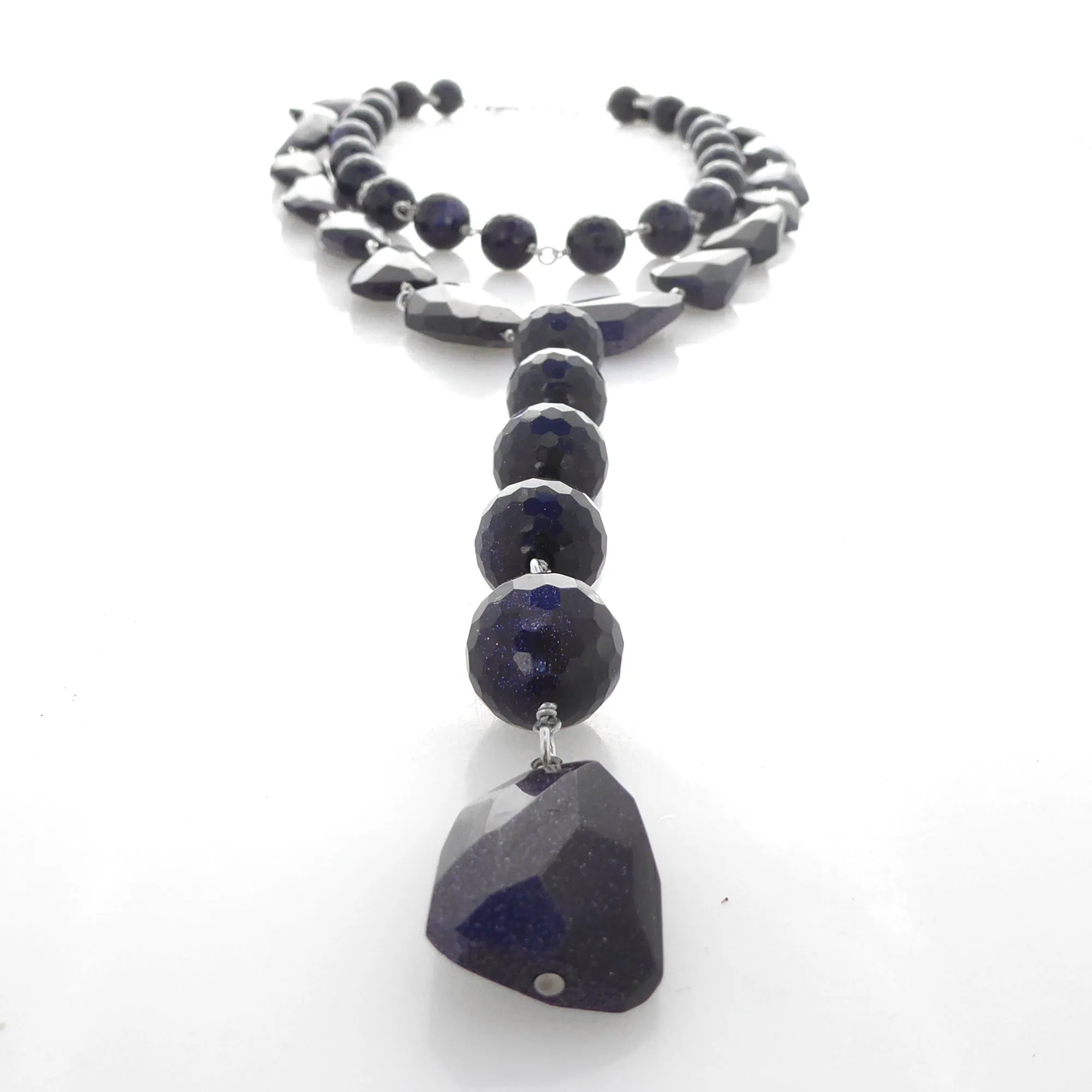 Blue goldstone necklace