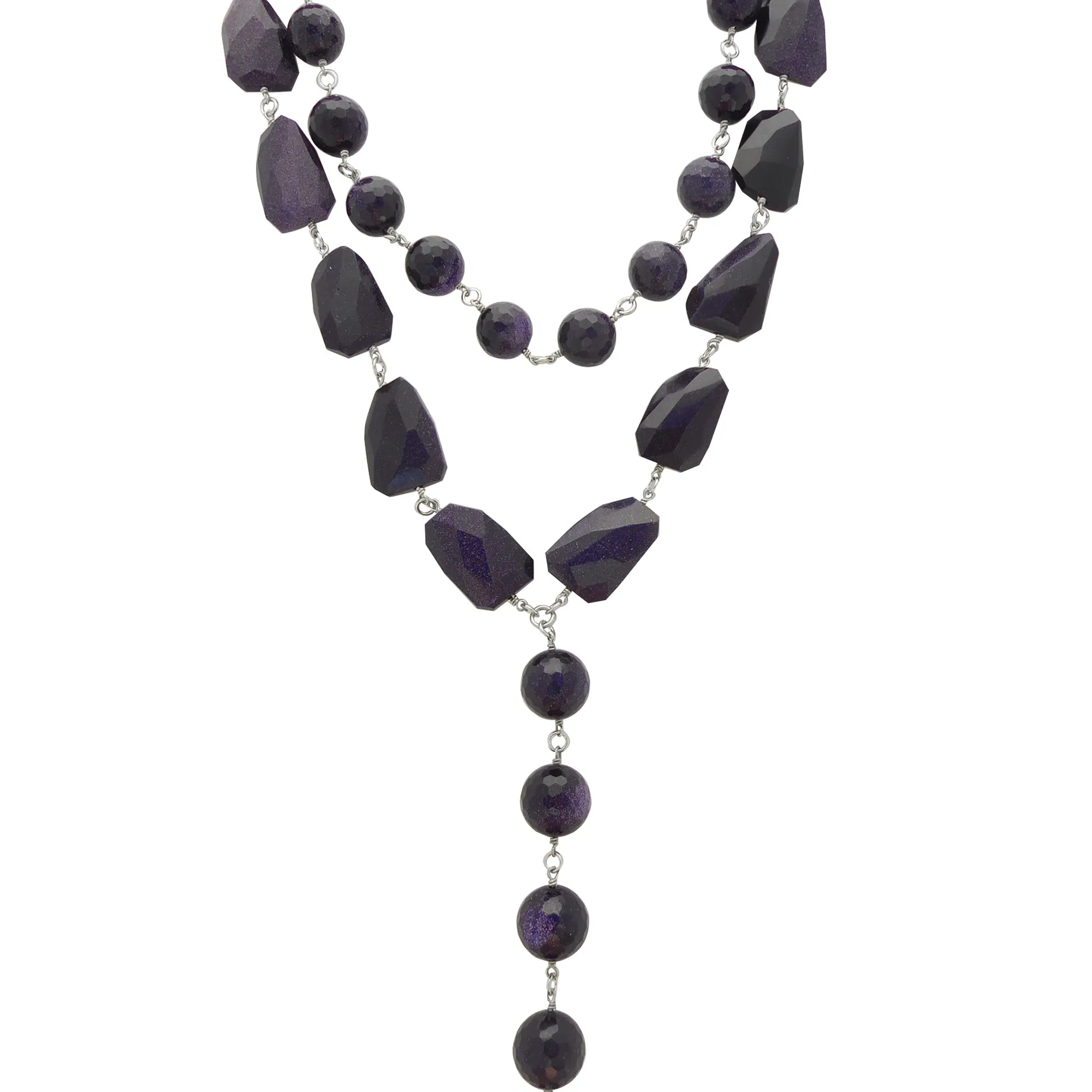 Blue goldstone necklace
