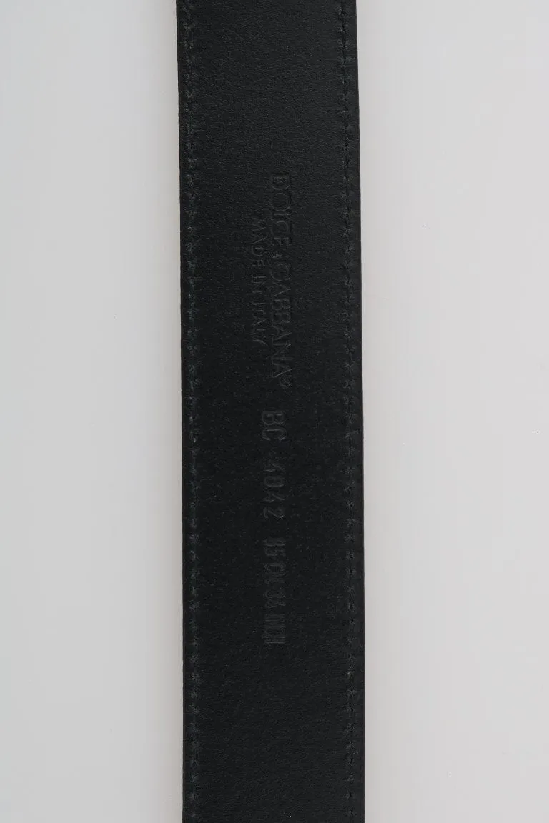 Blue Leather Silver Buckle Belt