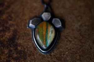 Blue Peruvian Opal Rough Gem Necklaces
