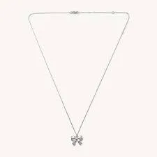 Bow Necklace-Silver