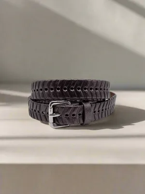 BRADLEY WOVEN BELT IN GUNMETAL
