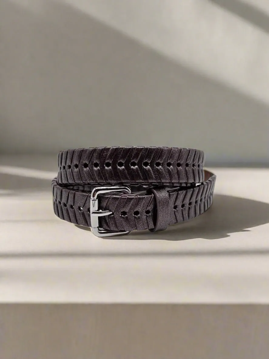 BRADLEY WOVEN BELT IN GUNMETAL